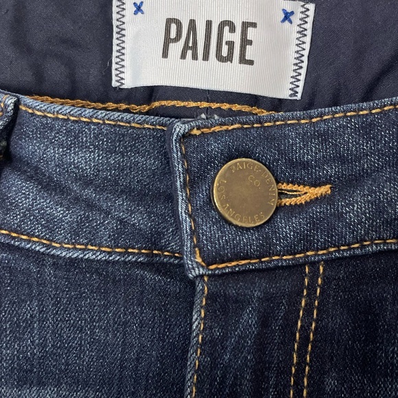 Paige Skyline Skinny Jeans Medium Distressed Dark Wash Size 25 - Picture 2 of 16